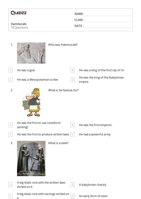 Early Mesopotamia Worksheets For Th Grade On Quizizz Free