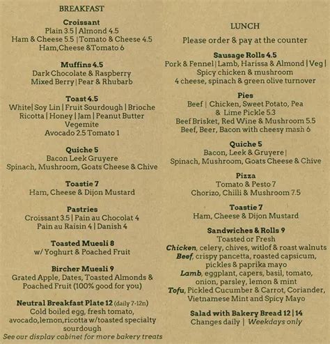 Bourke Street Bakery Menu, Menu for Bourke Street Bakery, North Sydney ...