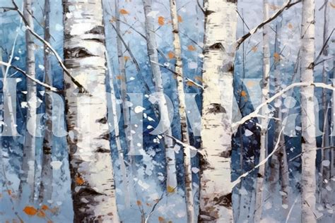 Snowy Birch Forest Wallpaper Buy High Quality Wallpapers Online