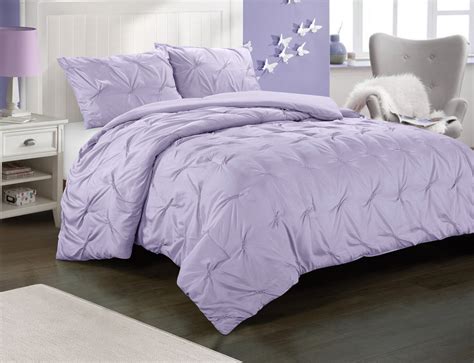 Heritage Club Pin Tuck Comforter Sets Modern Purple Solid 100