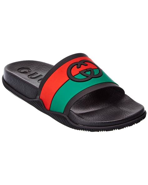 Gucci Interlocking G Rubber Slide In Red For Men Lyst