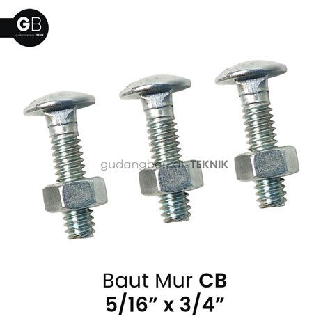 Jual Baut Mur CB 5 16 X 3 4 Baut Payung 5 16x3 4 Galvanis Putih