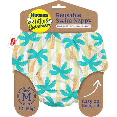 Huggies Little Swimmers Reusable Swim Nappy Tropical Trees Size M 12-15kg