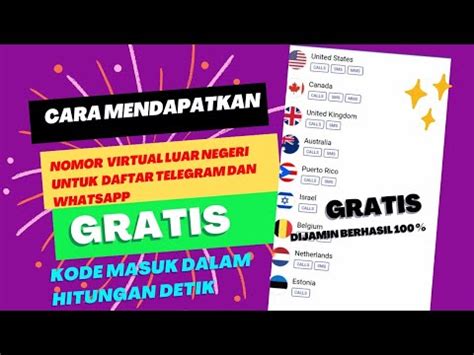 Cara Mendapatkan Nomor Virtual Luar Negeri Gratis Untuk Daftar Telegram