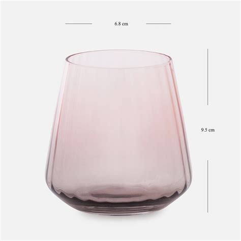 Shop Set Of 2 Pink And Grey Ombre Ribbed Textured Drinking Glasses At