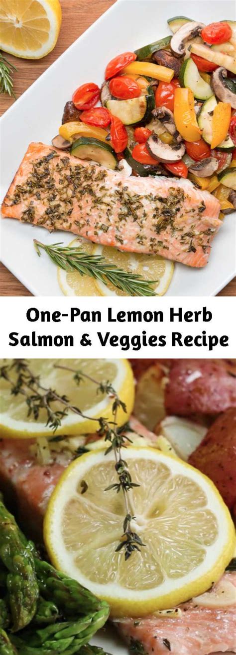 One Pan Lemon Herb Salmon Veggies Recipe Am Chef