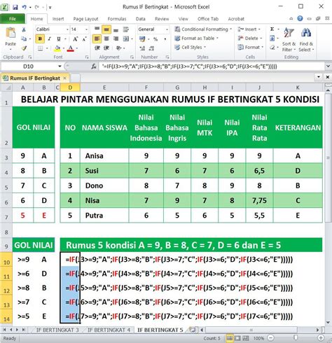 Rumus If Bertingkat Di Excel Lengkap Dengan Contoh