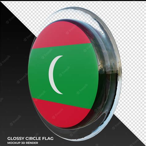 Premium Psd Maldives0002 Realistic 3d Textured Glossy Circle Flag