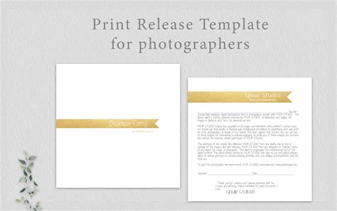 Copyrights Release Form Print Release Form Photography Print Release