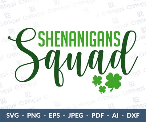 Shenanigans Squad Svg St Patricks Day Svg St Etsy