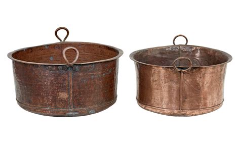 2 Victorian Large Copper Cooking Vessels Debenham Antiques