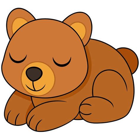 Cute Bear Sleeping Cartoon Vector Icon Illustration Animal Nature Icon