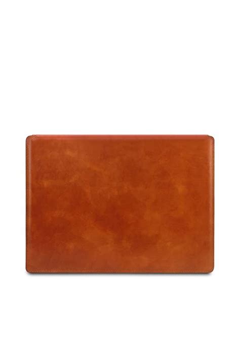 Tuscany Leather Sous Main De Bureau En Cuir Avec Rabat Miel