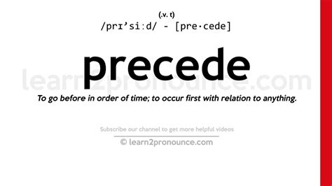 Pronunciation of Precede | Definition of Precede - YouTube