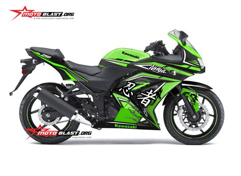 Modifikasi Striping Kawasaki Ninja 250R Karbu Green Dragon Kanji