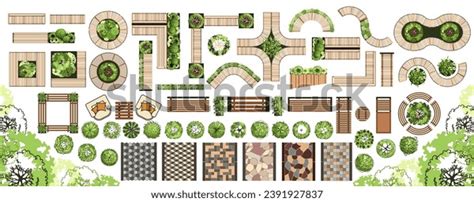 Top View Elements Landscape Design Plan Stock Vector (Royalty Free ...