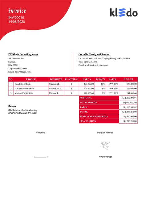 Cara Membuat Invoice Di Excel