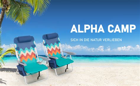 Alpha Camp Faltbarer Strandstuhl Er Set Leichter Tragbarer