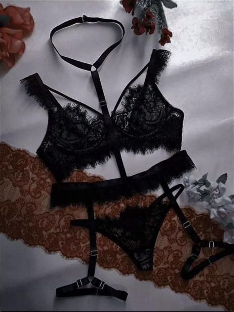 Floral Lace Underwire Garter Lingerie Set With Choker Artofit
