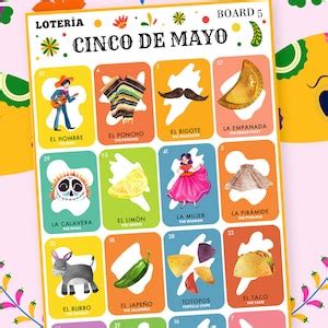 Cinco De Mayo Bingo Game Includes Cards Loter A Mexicana Printable