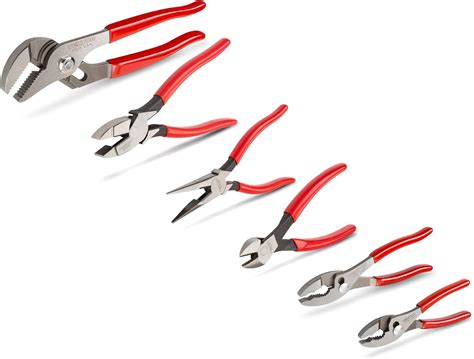 TEKTON Pliers Set 6 Piece Long Nose Diagonal Cutting Lineman S