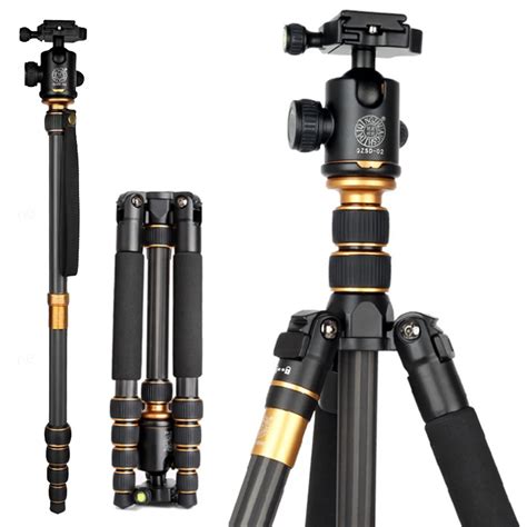 Qzsd Q C Carbon Fiber Professional Camera Tripod Video Monopod