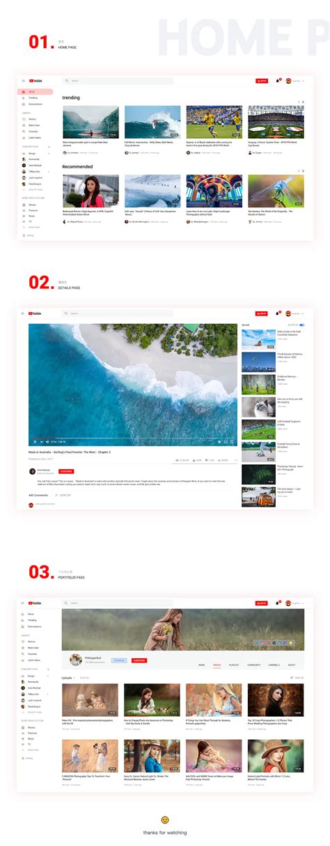 youtube redesign-website on Behance