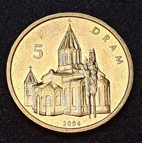 Nagorno Karabak 2004 5 Dram Bronce Unc Iglesia Amf Numismática