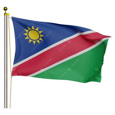 Namibia Flag Waving With Pole, Namibia Flag Waving With Pole