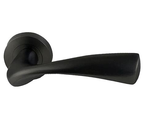 Intelligent Hardware Truro Door Handles On Round Rose Matt Black DEV