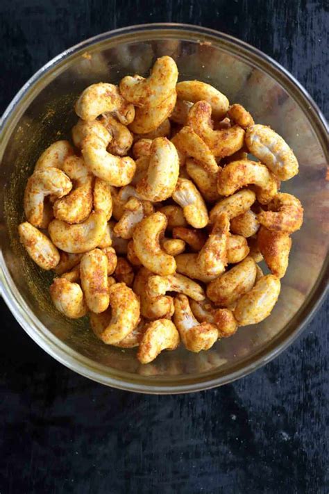 Air Fryer Roasted Cashew Nuts Masala Kaju Masalachilli