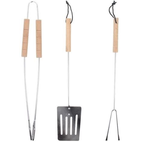 Set Ustensiles Kit Barbecue Spatule Fourchette Pince En Inox Manche