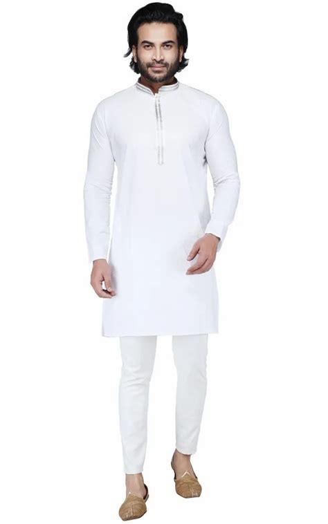 Solid Mens Cotton White Kurta At Rs 240piece In Murshidabad Id