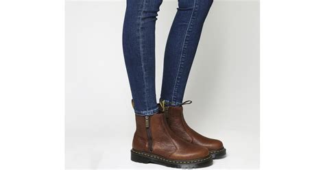 Dr Martens Leather 2976 Zip Chelsea Boots In Brown Lyst Uk