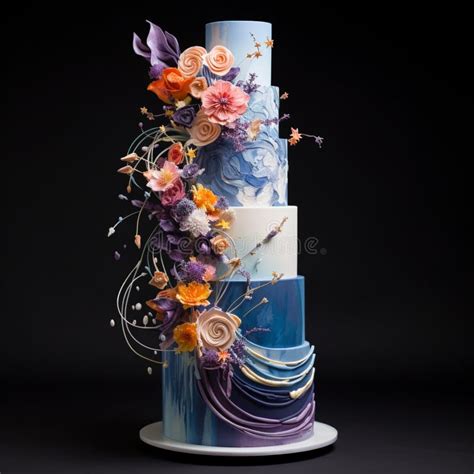 Mind-bending Multi-tiered Wedding Cake that Defies Gravity Stock Image ...