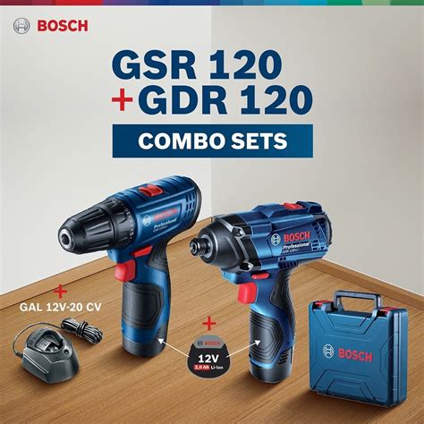 Bosch Gsr Gdr V Li Ion Cordless Drill Impact Driver Combo