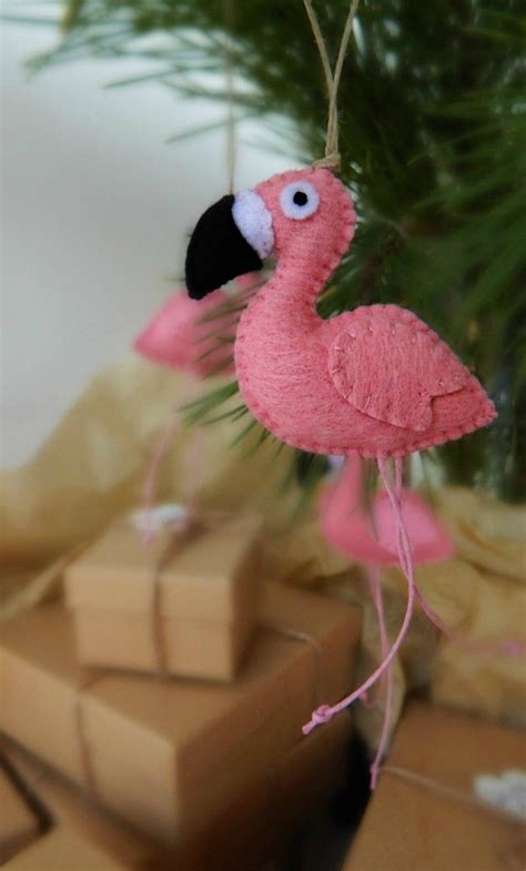 Flamingo Ornaments Two Flamingo Ornaments Sweet Couple From Cyprus Pink