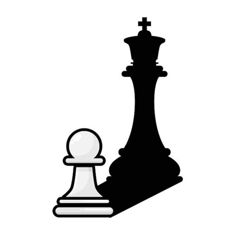 Premium Vector Chess Piece With King Shadow