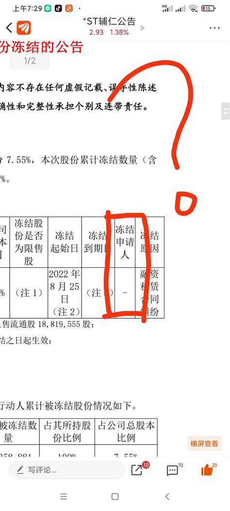 冻结申请人为何空着不填？该填不填，怕泄露了天机？ 为什么 St辅仁600781股吧东方财富网股吧