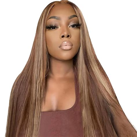 Isee Wear And Go Glueless Wig Highlight Brown Wigs Silky