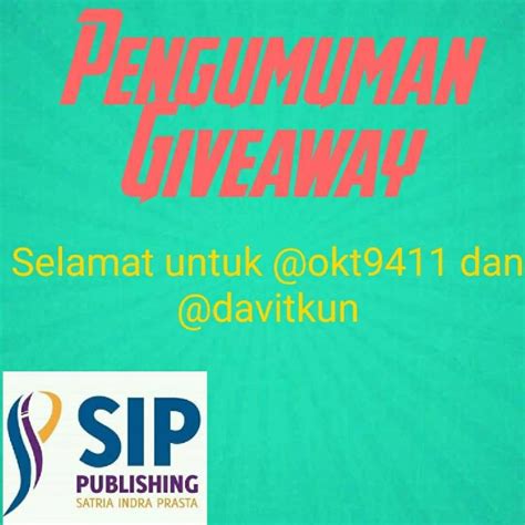 Pengumuman Pemenang Give Away 2 Buah Kaos Sip Publishing Sip Publishing