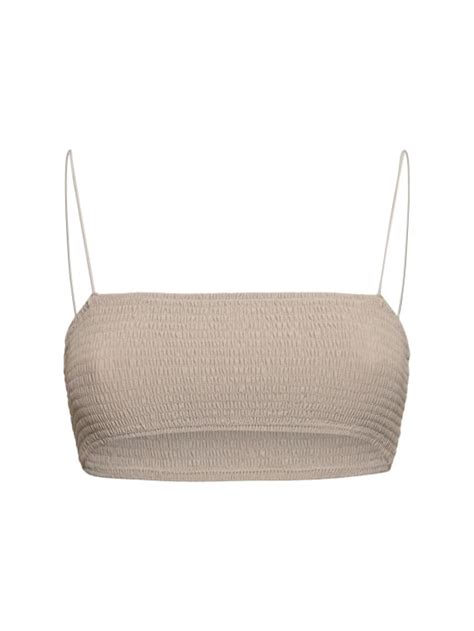 Smocked Bandeau Bikini Top Toteme Women Luisaviaroma