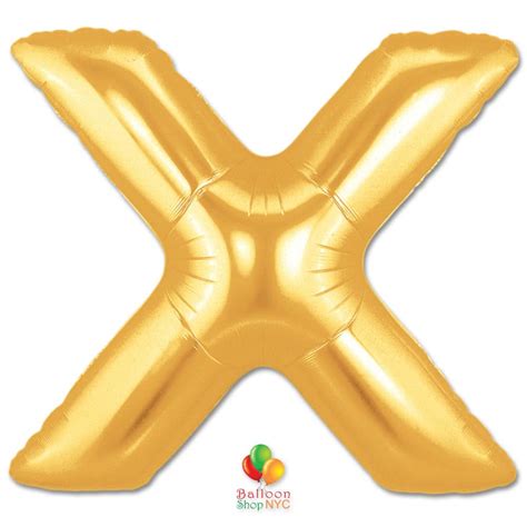 Letter X Gold Giant Foil Balloon 40 Inch Inflated with Weight - Balloon ...