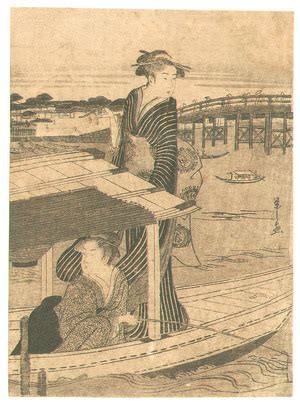 Hosoda Eishi Two Beauties On A Boat Artelino Ukiyo E Search