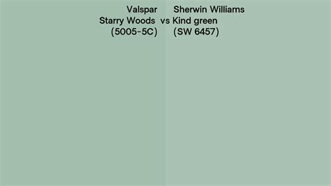 Valspar Starry Woods 5005 5c Vs Sherwin Williams Kind Green Sw 6457 Side By Side Comparison