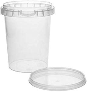 Mikken 10 X Plastic Doos Plastic Bekers Met Deksel 520 Ml BPA Vrij