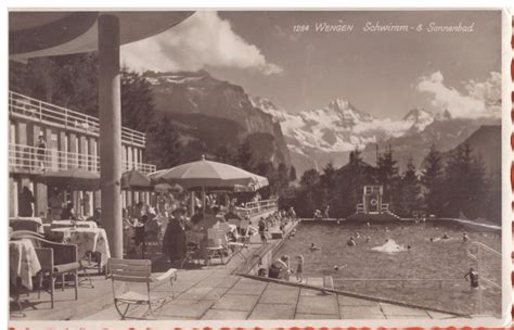 1963 WENGEN BE SCHWIMMBAD SONNENBAD SEHR BELETE AK Kaufen Auf