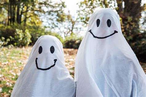 "Two Kids In Ghost Costume Celebrating Halloween" by Stocksy ...