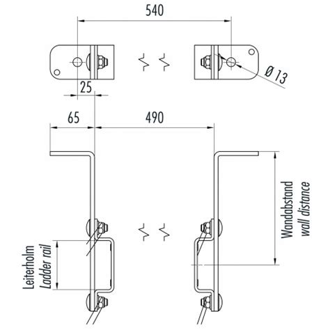 Topleiter Hailo Wandhalter F R Steigleitern Typ Vao Mm Abstand