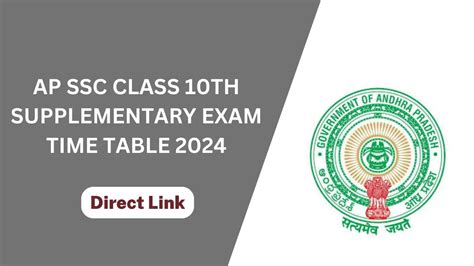 AP SSC Class 10th Supplementary Exam Time Table 2024 OUT Check Full